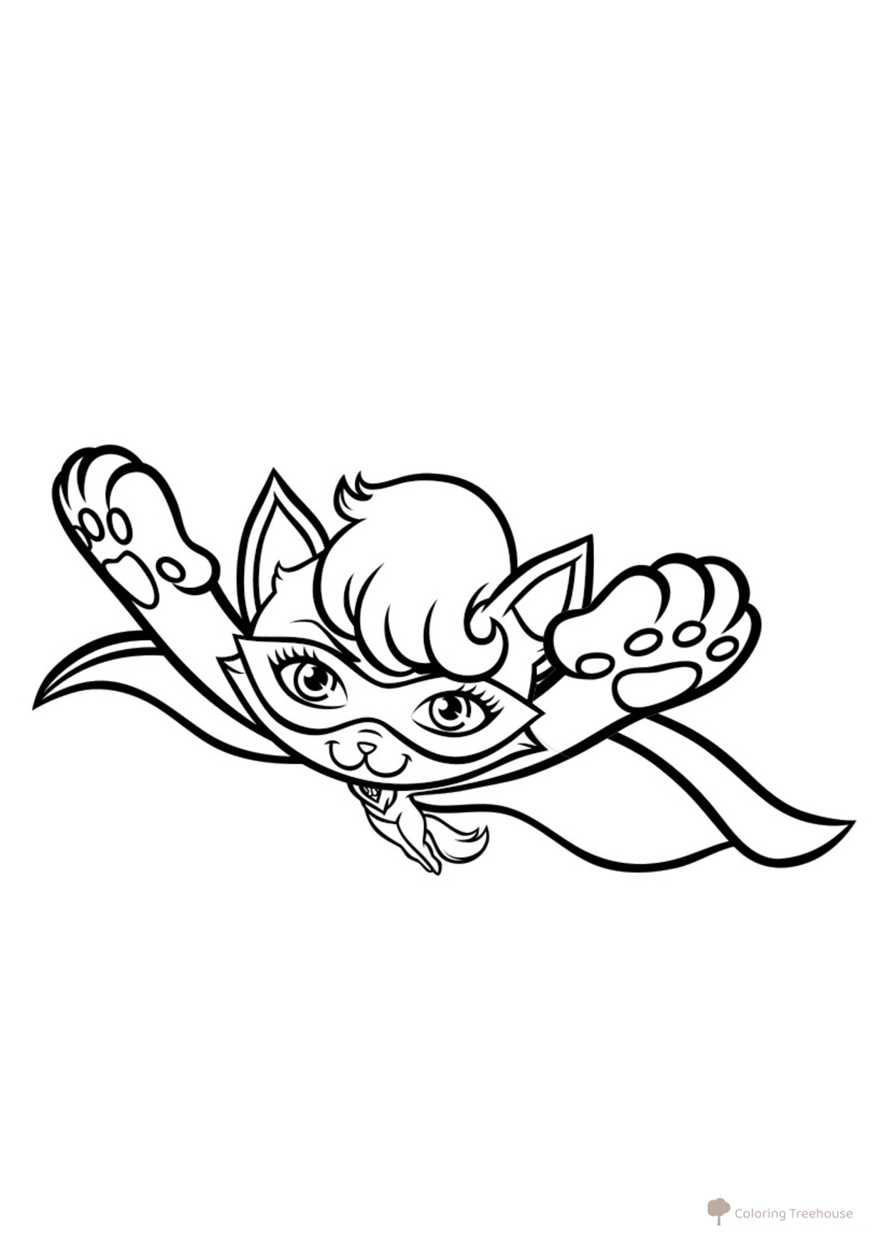 Super Cat Coloring Page Named Parker free printable Barbie in Princess Power Coloring Pages coloring page