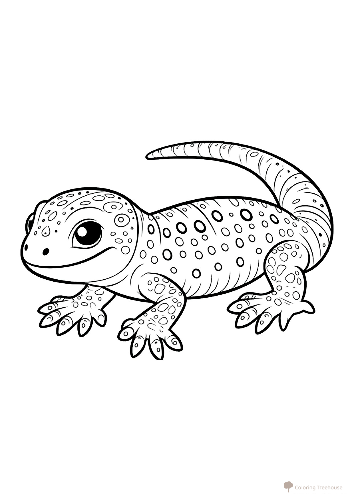 Página para colorear «Lagartija sonriente» dibujo para colorear gratis de Páginas para colorear de lagartos