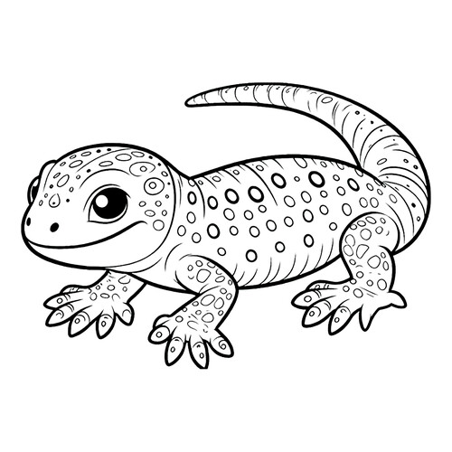 Smiling Lizard Coloring Page free printable Lizard Coloring Pages coloring page