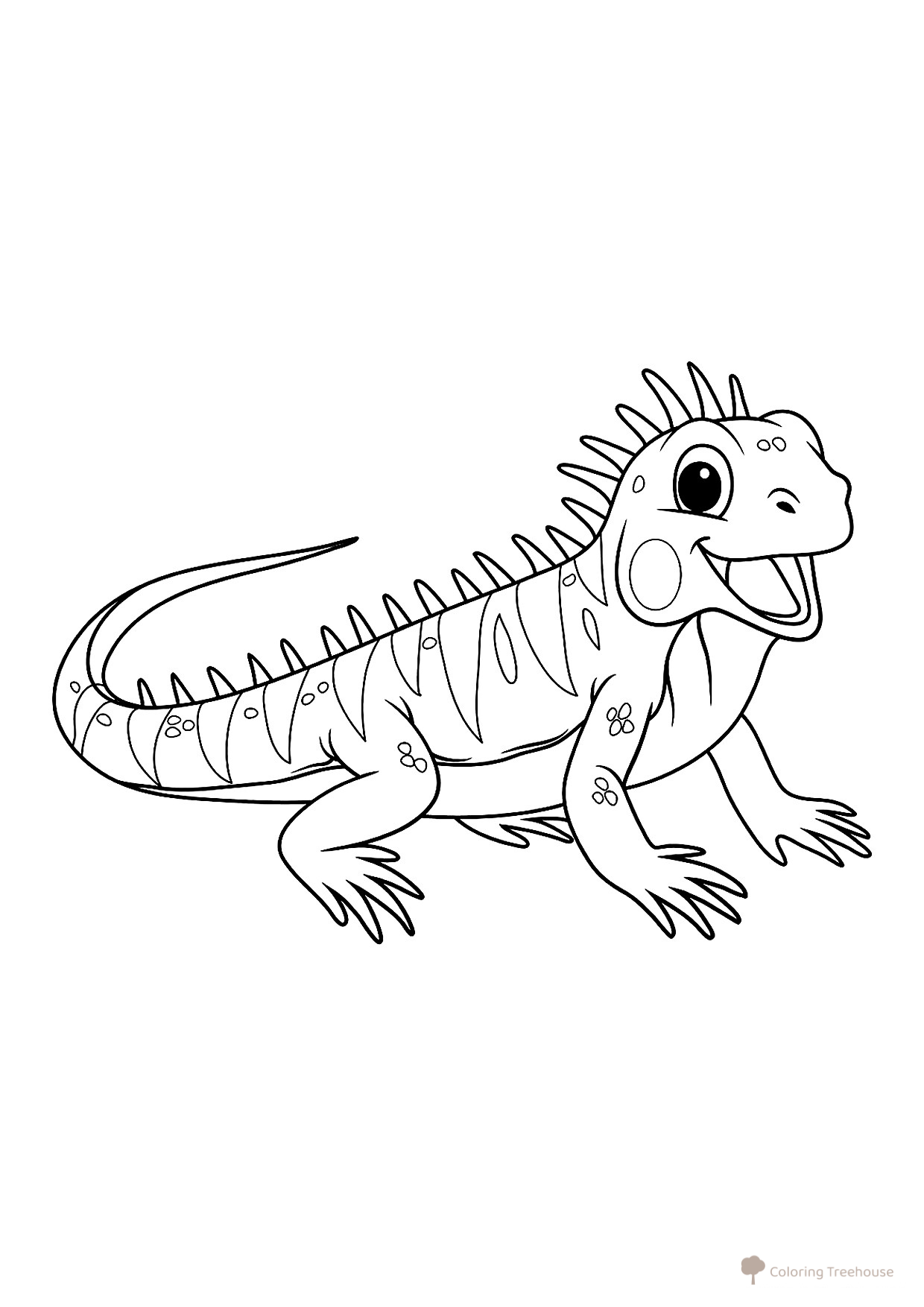 Página para colorear «Lagartija divertida» dibujo para colorear gratis de Páginas para colorear de lagartos
