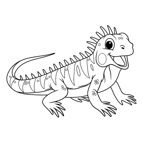 Happy Lizard Coloring Page free printable Lizard Coloring Pages coloring page