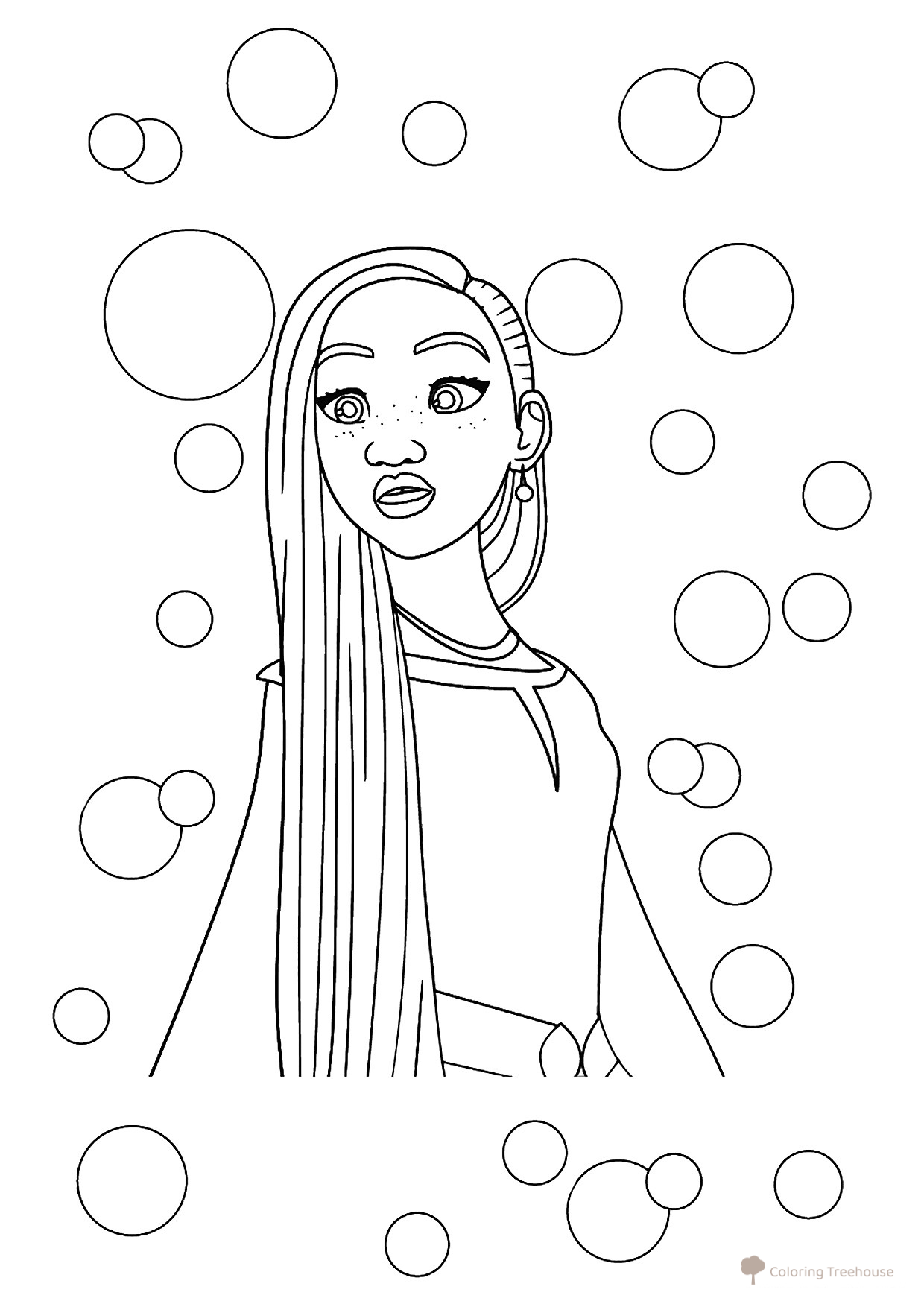 Asha y los deseos: página para colorear dibujo para colorear gratis de Páginas para colorear de 'Zavetnoe zhelanie' (Wish)