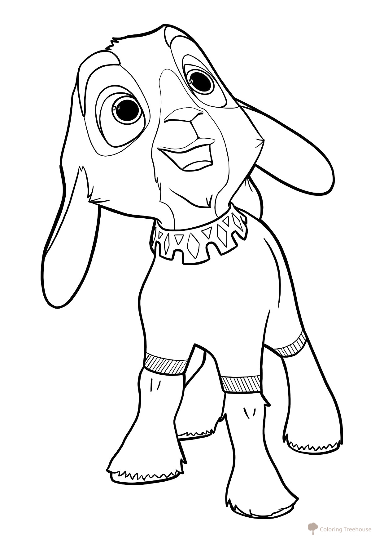 Página para colorear: Encantador cabrito Valentino dibujo para colorear gratis de Páginas para colorear de 'Zavetnoe zhelanie' (Wish)