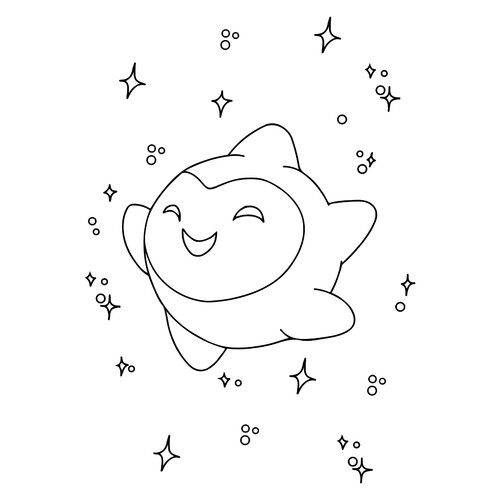Cheerful Star Coloring Page from 'Zavetnoe Zhelanie' free printable Wish Coloring Pages coloring page