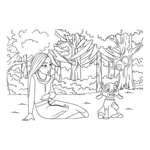 Coloring Page: Star Grants Valentino's Wish free printable Wish Coloring Pages coloring page