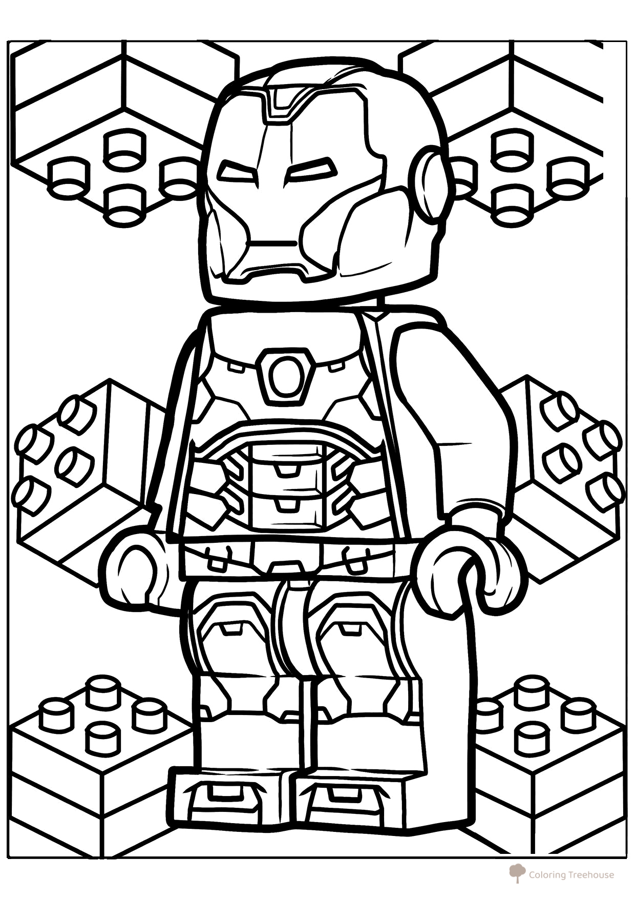 Página para colorear LEGO Iron Man dibujo para colorear gratis de Páginas para colorear de Iron Man