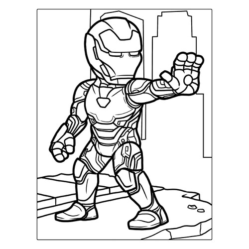 Simple Outline Iron Man Coloring Page free printable Iron Man Coloring Pages coloring page