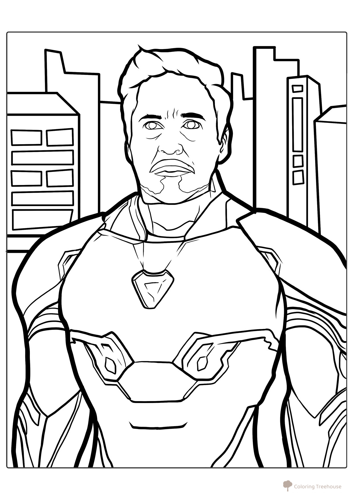 Tony Stark as Iron Man Coloring Page free printable Iron Man Coloring Pages coloring page