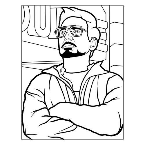 Tony Stark (Iron Man) Coloring Page free printable Iron Man Coloring Pages coloring page
