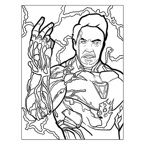 Iron Man with Infinity Stones Coloring Page free printable Iron Man Coloring Pages coloring page