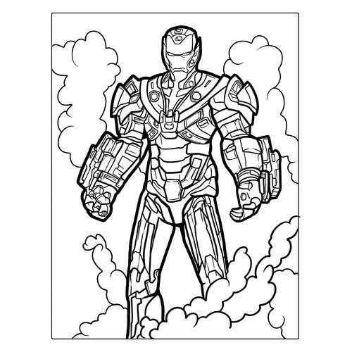 Iron Man in a Suit Coloring Page free printable Iron Man Coloring Pages coloring page