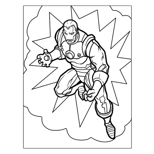 Iron Man in a Simple Suit Coloring Page free printable Iron Man Coloring Pages coloring page