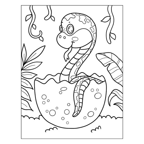 Página para colorear: Joven serpiente dibujo para colorear gratis de Páginas para colorear de serpientes