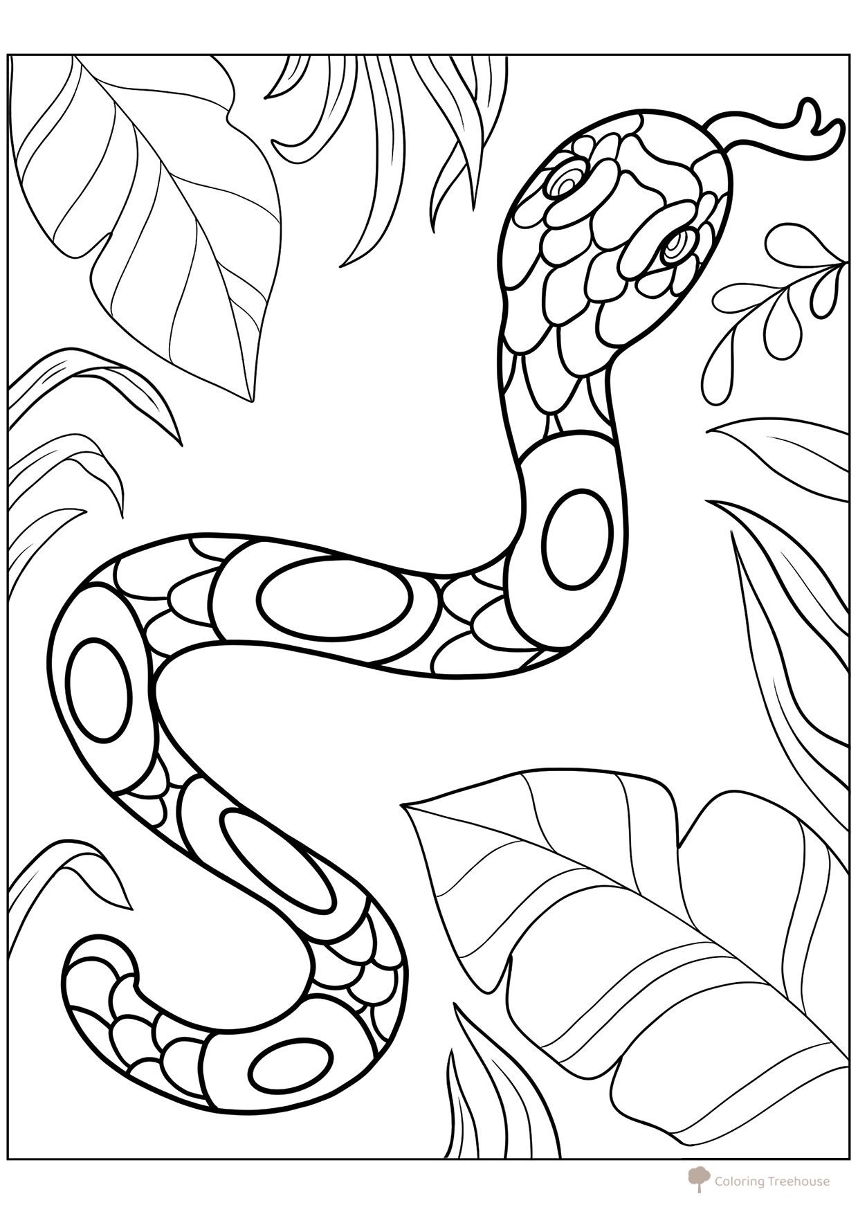 Spotted Snake Coloring Page free printable Snake Coloring Pages coloring page