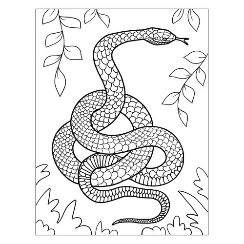 Página para colorear «Serpiente oriental» dibujo para colorear gratis de Páginas para colorear de serpientes