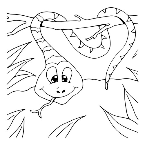 Snake in a Great Mood Coloring Page free printable Snake Coloring Pages coloring page