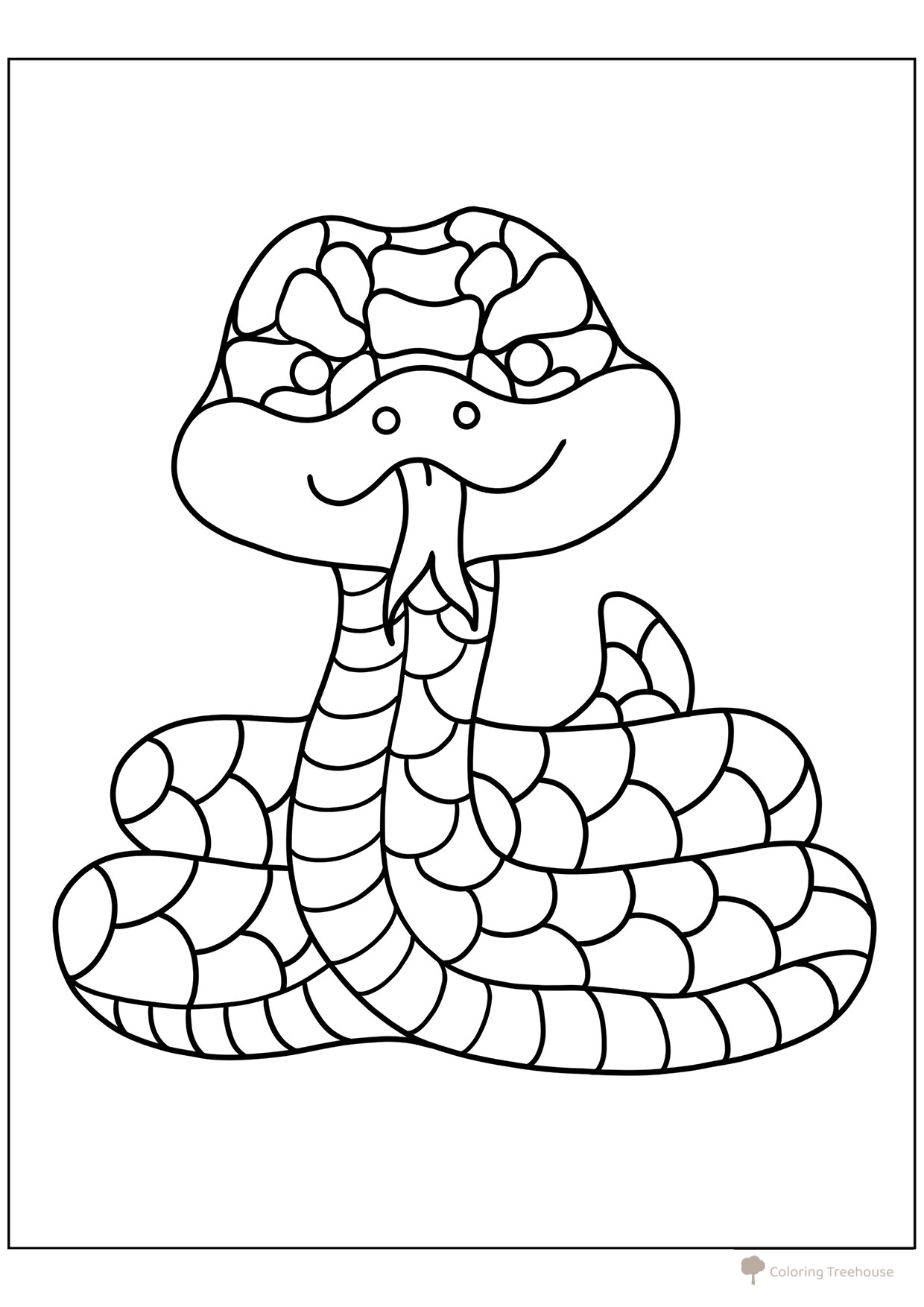 Snake Sticking Out Its Tongue Coloring Page free printable Snake Coloring Pages coloring page