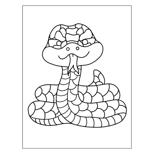 Snake Sticking Out Its Tongue Coloring Page free printable Snake Coloring Pages coloring page