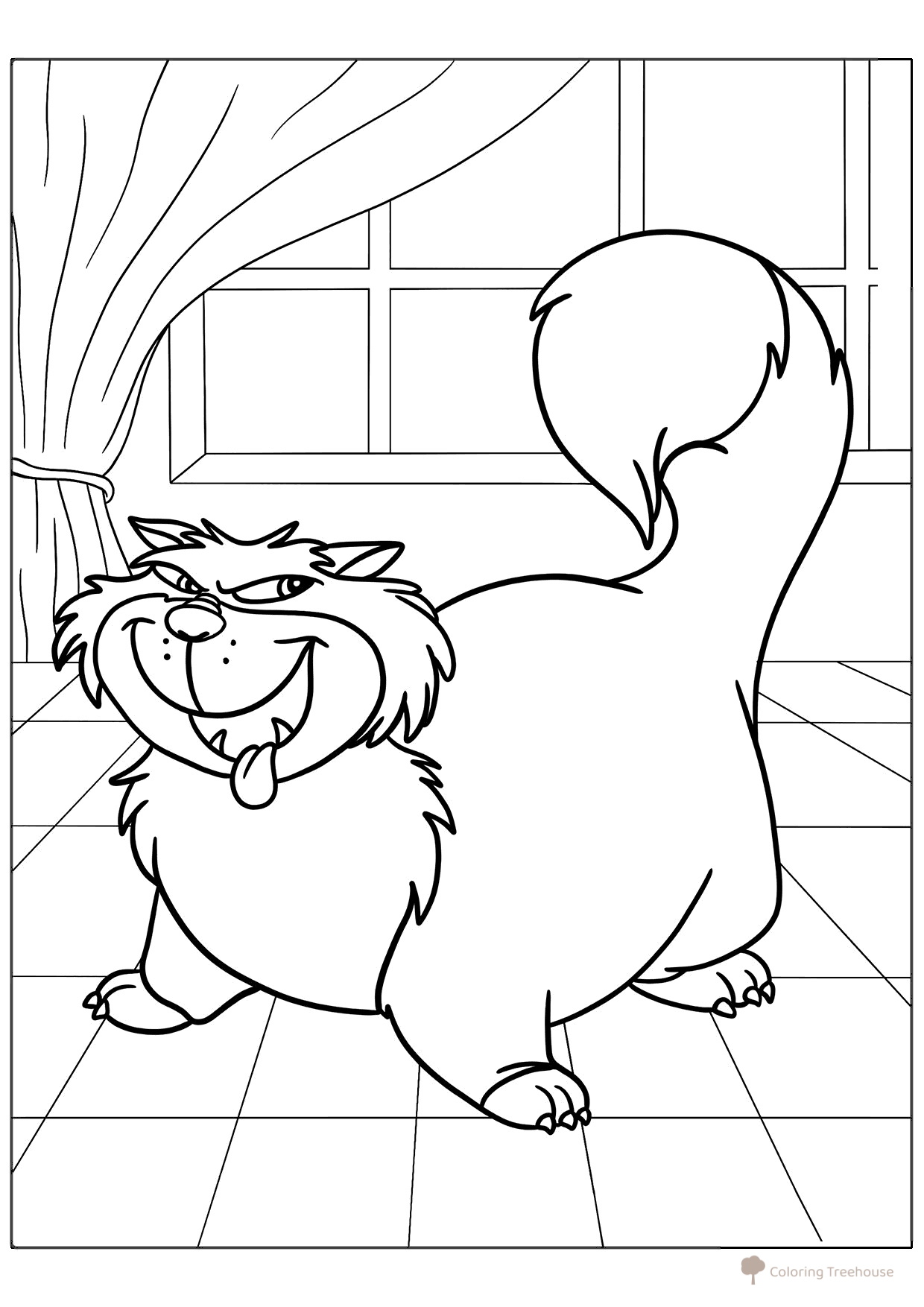 Página para colorear: El gato del cuento de Cenicienta dibujo para colorear gratis de Páginas para colorear de Cenicienta