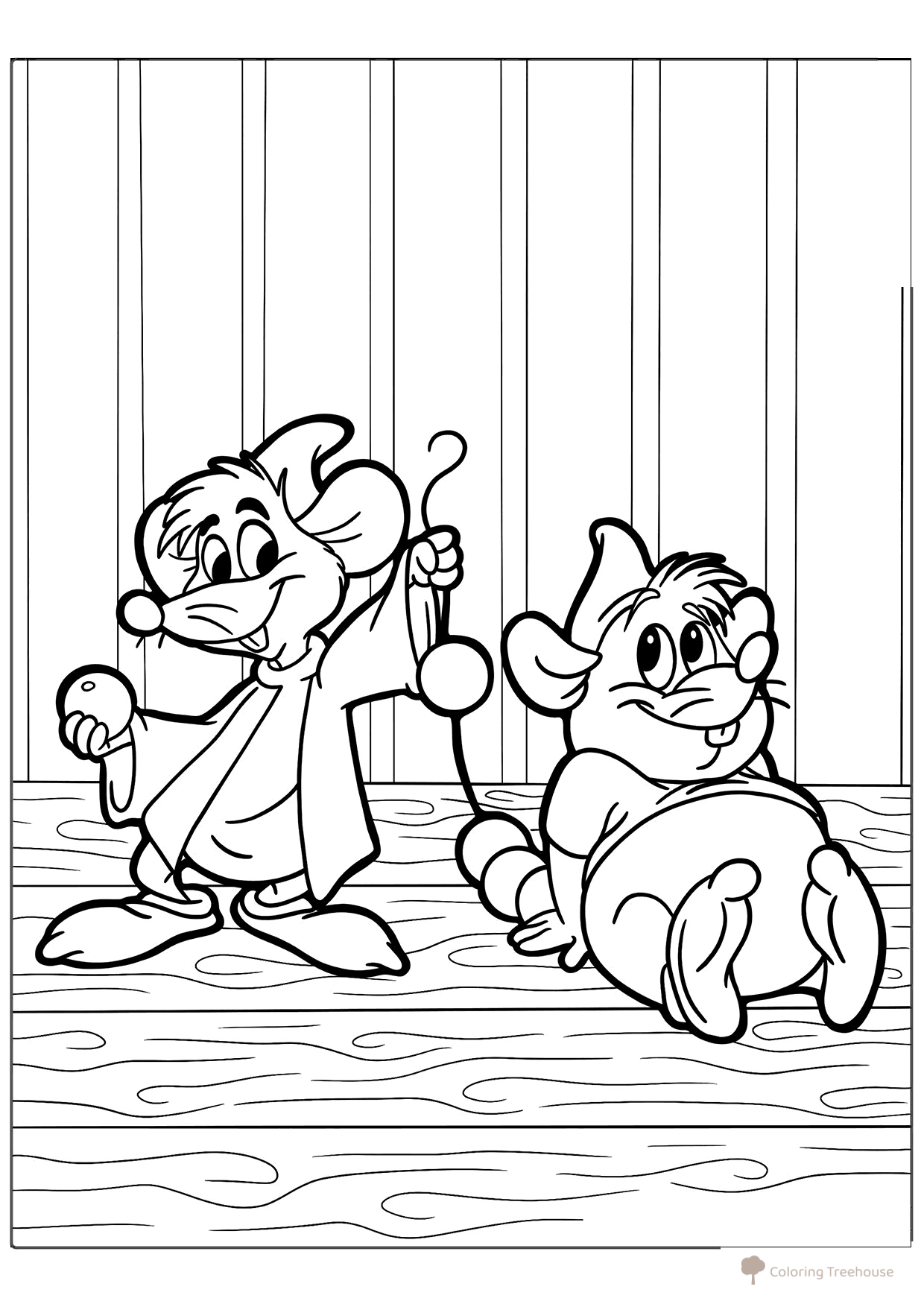 Cinderella Mice Coloring Page free printable Cinderella Coloring Pages coloring page