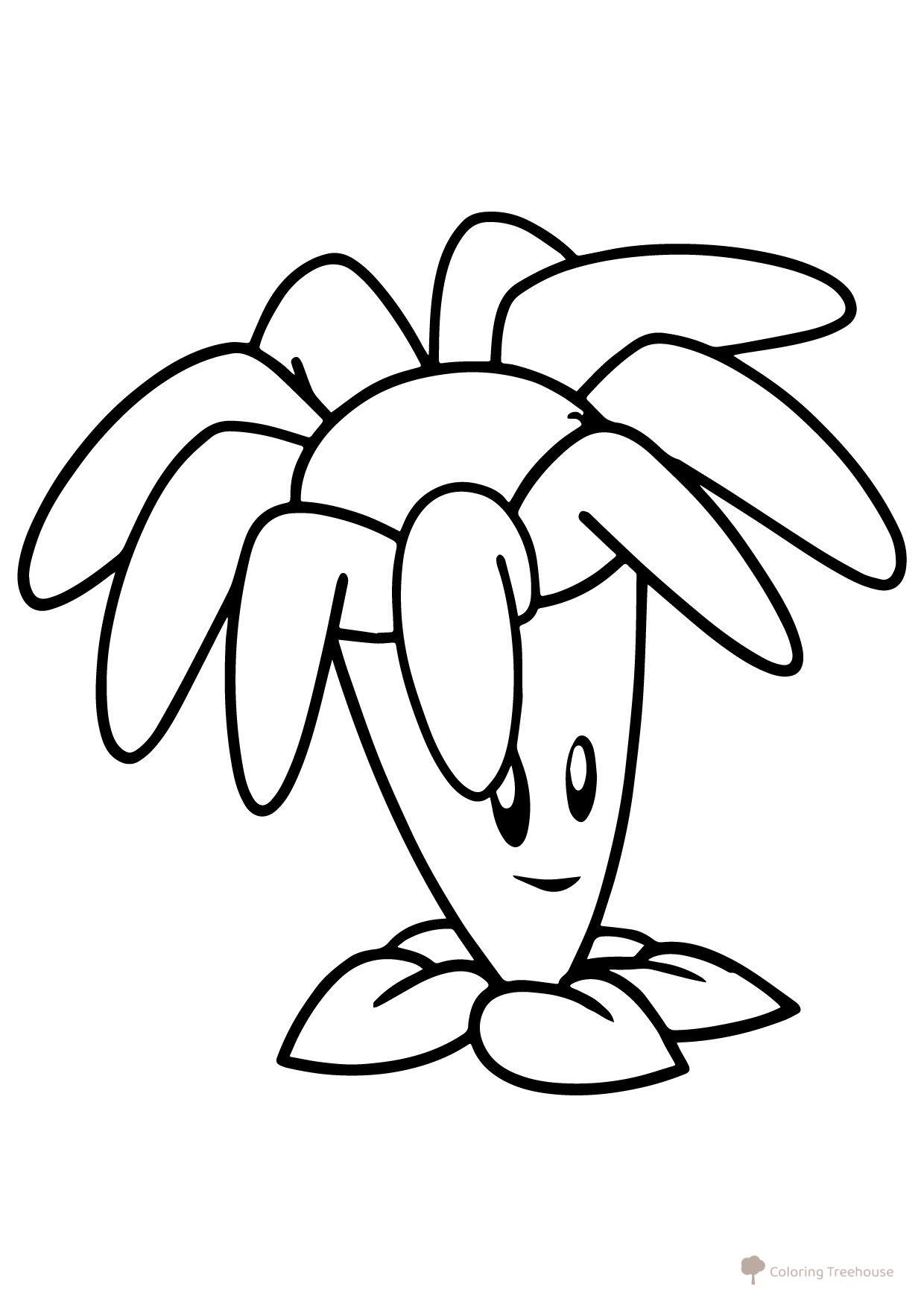 Página para colorear: Búmeran floreciente de Plants vs. Zombies dibujo para colorear gratis de Páginas para colorear de «Zombies contra Plantas»