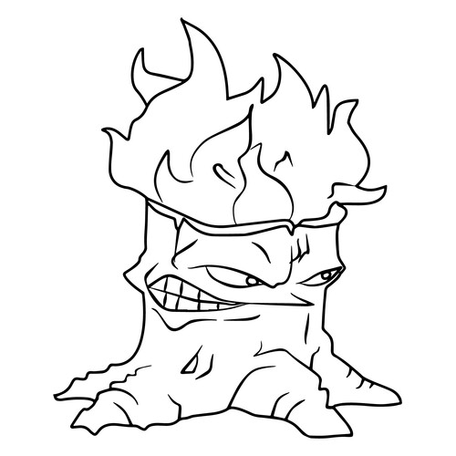 Página para colorear: Drevofakel de Plants vs. Zombies dibujo para colorear gratis de Páginas para colorear de «Zombies contra Plantas»