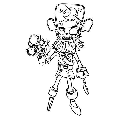 Captain Deadbeard Coloring Page from Plants vs. Zombies free printable Plants vs. Zombies Coloring Pages coloring page