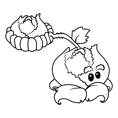 Cabbage-pult Coloring Page from Plants vs. Zombies free printable Plants vs. Zombies Coloring Pages coloring page