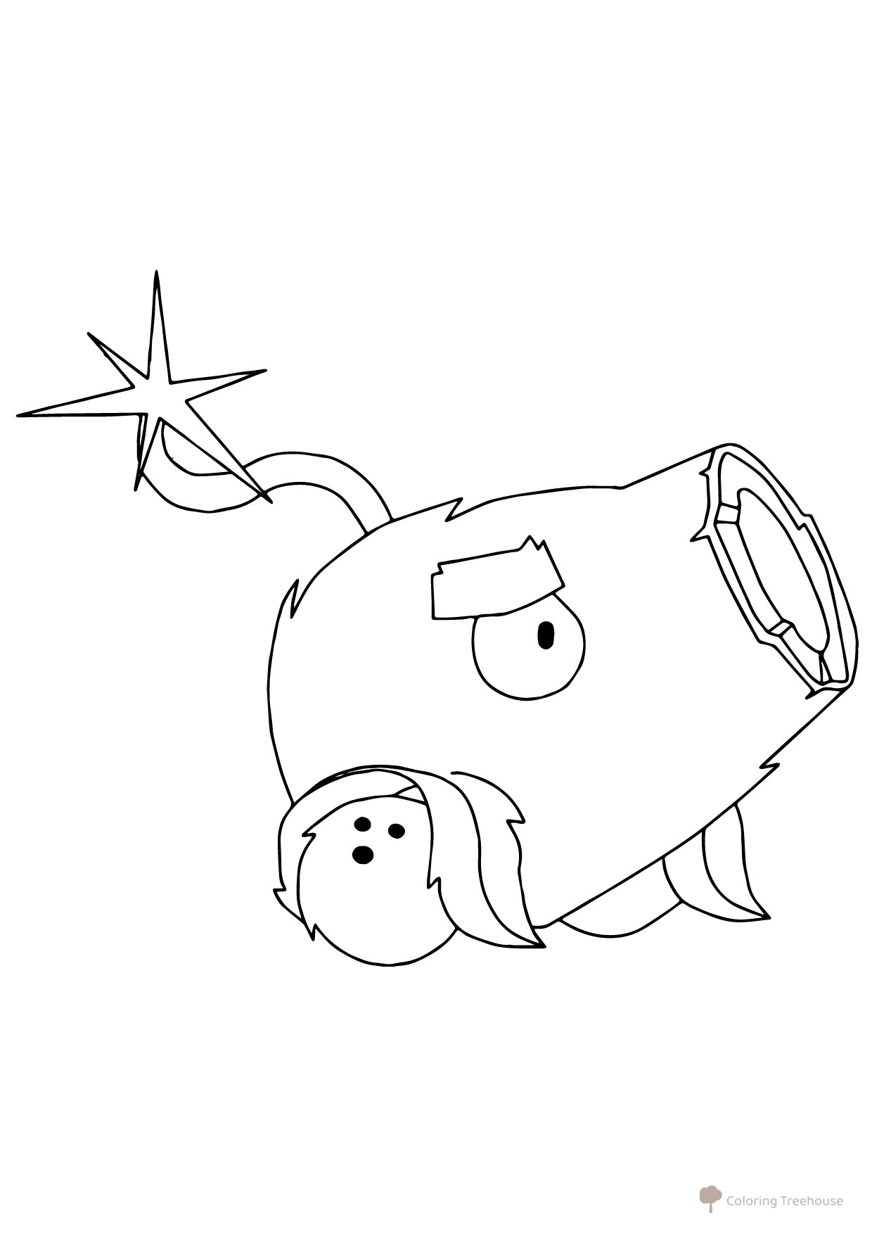 Página para colorear: Cañón de cocos de Plants vs. Zombies dibujo para colorear gratis de Páginas para colorear de «Zombies contra Plantas»