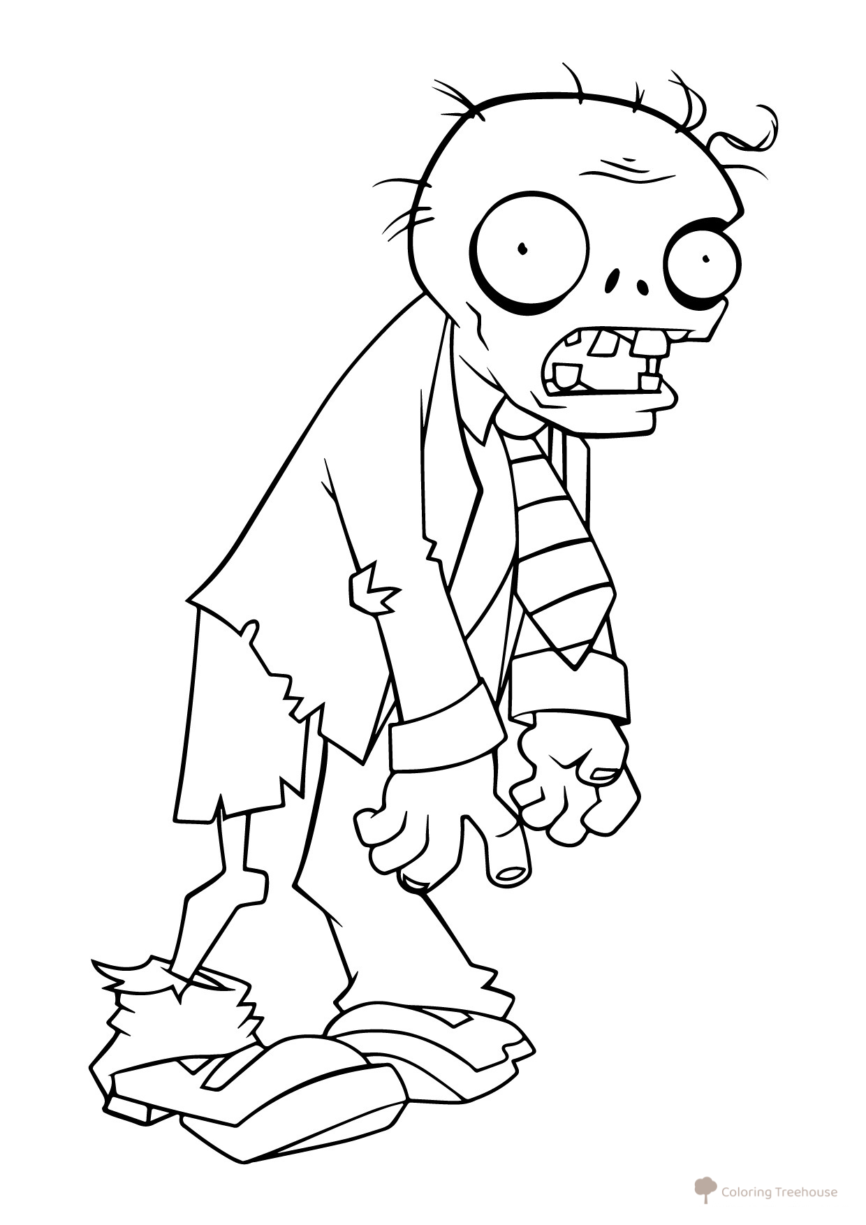 Regular Zombie Coloring Page free printable Plants vs. Zombies Coloring Pages coloring page