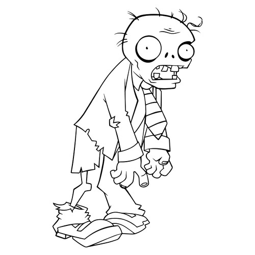 Regular Zombie Coloring Page free printable Plants vs. Zombies Coloring Pages coloring page