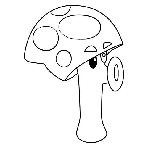 Scaredy-Shroom Coloring Page from Plants vs. Zombies free printable Plants vs. Zombies Coloring Pages coloring page