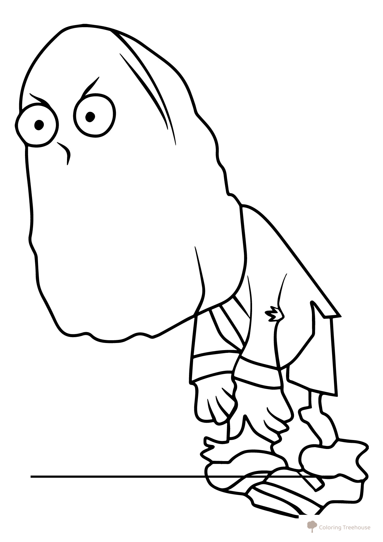 Página para colorear: Alto Zombie Nuez de Plants vs. Zombies dibujo para colorear gratis de Páginas para colorear de «Zombies contra Plantas»