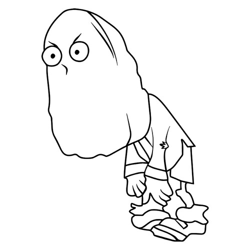 Página para colorear: Alto Zombie Nuez de Plants vs. Zombies dibujo para colorear gratis de Páginas para colorear de «Zombies contra Plantas»