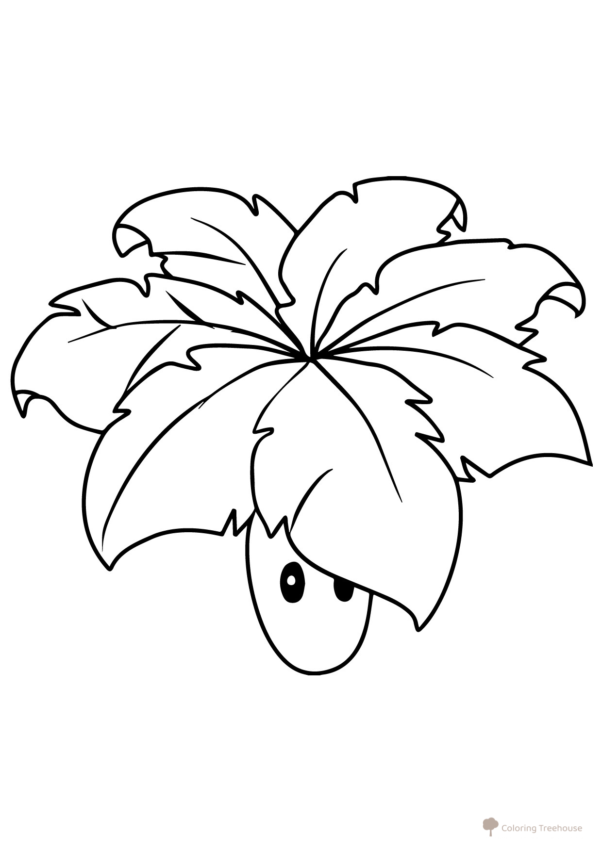 Página para colorear: Hoja Paraguas de Plants vs. Zombies dibujo para colorear gratis de Páginas para colorear de «Zombies contra Plantas»