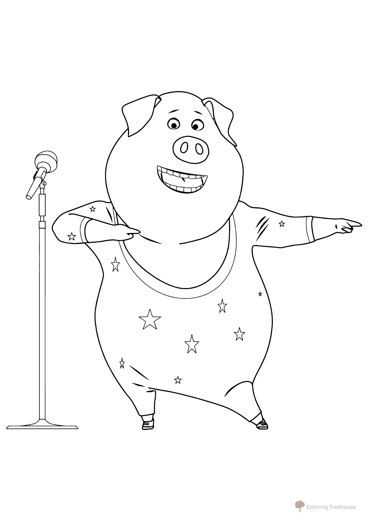 Gunter's Performance Coloring Page free printable Sing Coloring Pages coloring page