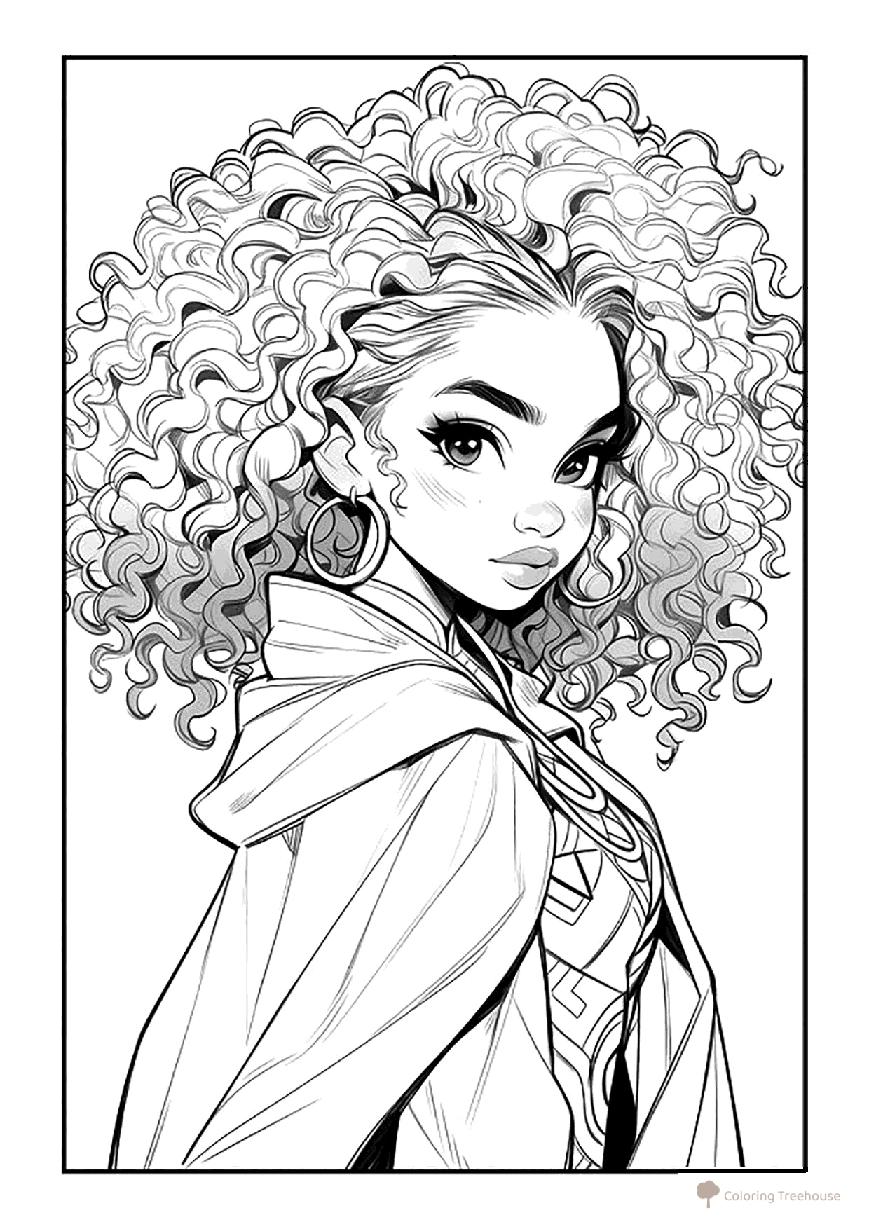 Pop Star Anime Girl Coloring Page free printable Anime Girl Coloring Pages coloring page