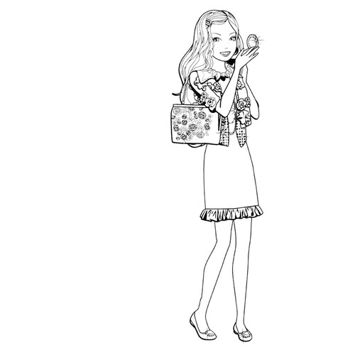 Barbie Fixing Her Hairstyle Coloring Page free printable Barbie Coloring Pages for Girls coloring page