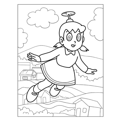 Shizuka Minamoto Coloring Page free printable Doraemon Coloring Pages coloring page