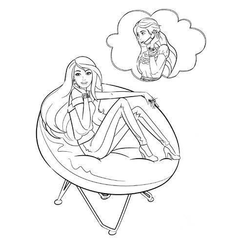 Página para colorear: Barbie conversando con una amiga dibujo para colorear gratis de Barbie Coloring Pages for Girls