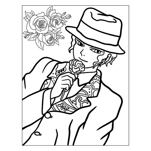 Muzan Kibutsuji Coloring Page free printable Demon Slayer Coloring Pages coloring page
