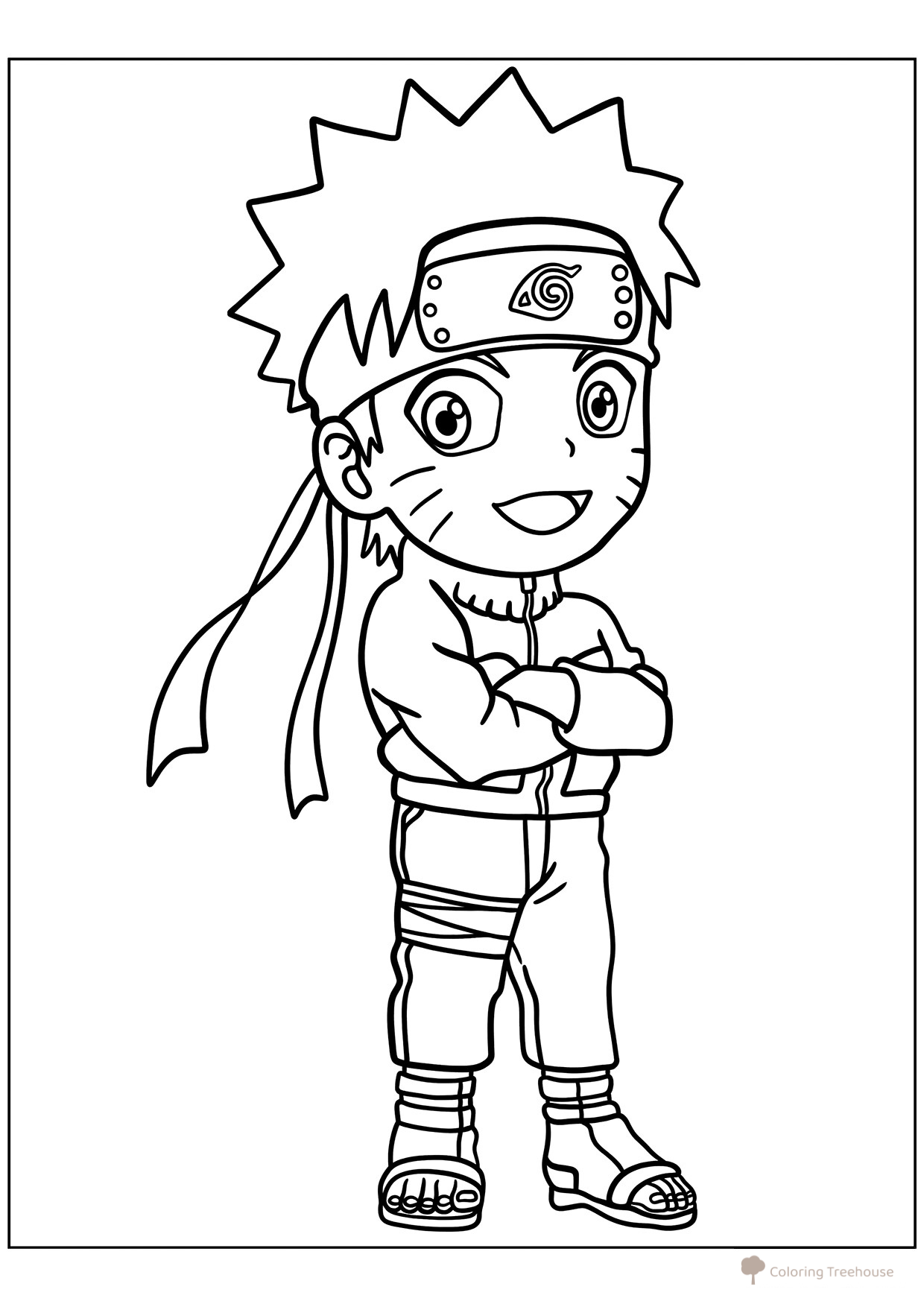 Kawaii Naruto Coloring Page free printable Naruto Coloring Pages coloring page