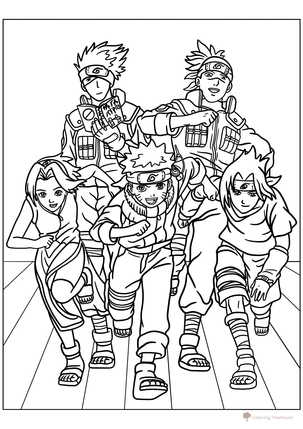 Página para colorear “Команда 7” dibujo para colorear gratis de Páginas para colorear de Naruto