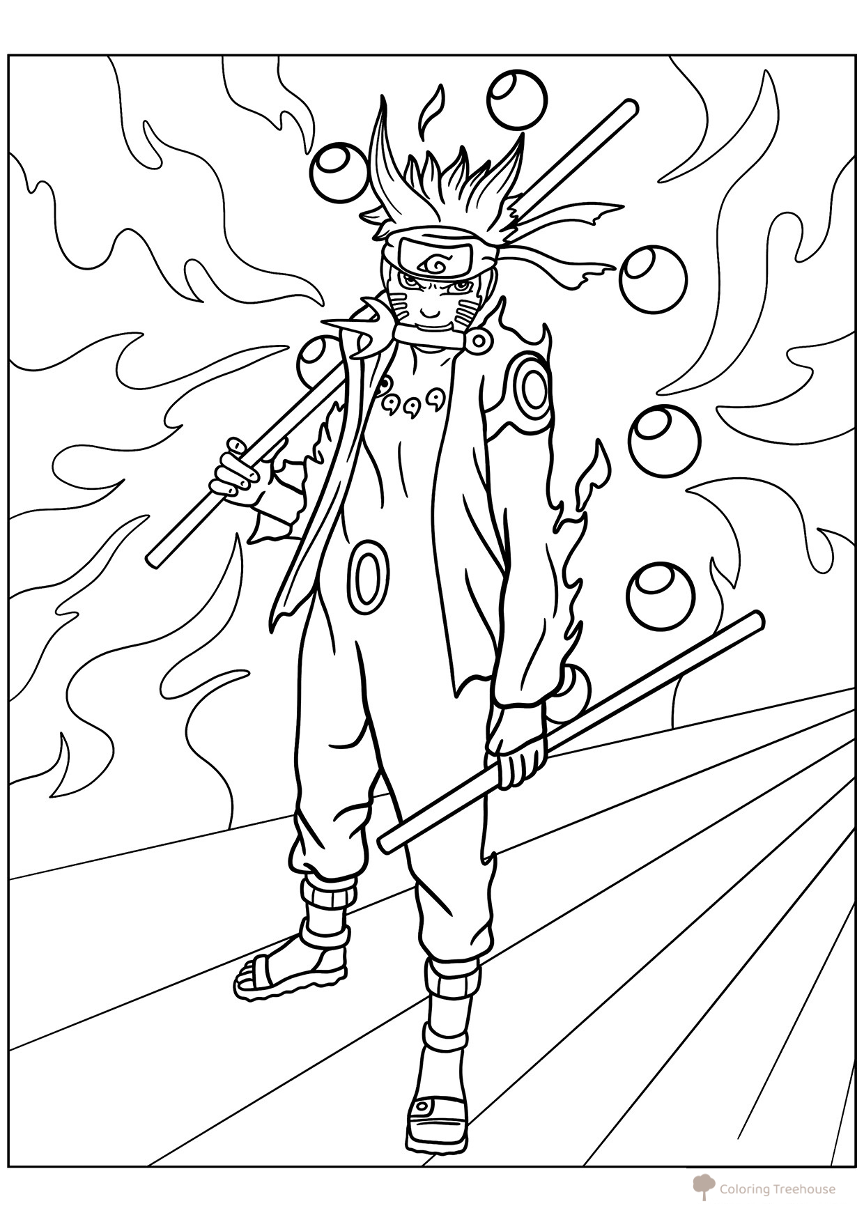 Página para colorear «Naruto en modo Sabio de los Seis Caminos» dibujo para colorear gratis de Páginas para colorear de Naruto