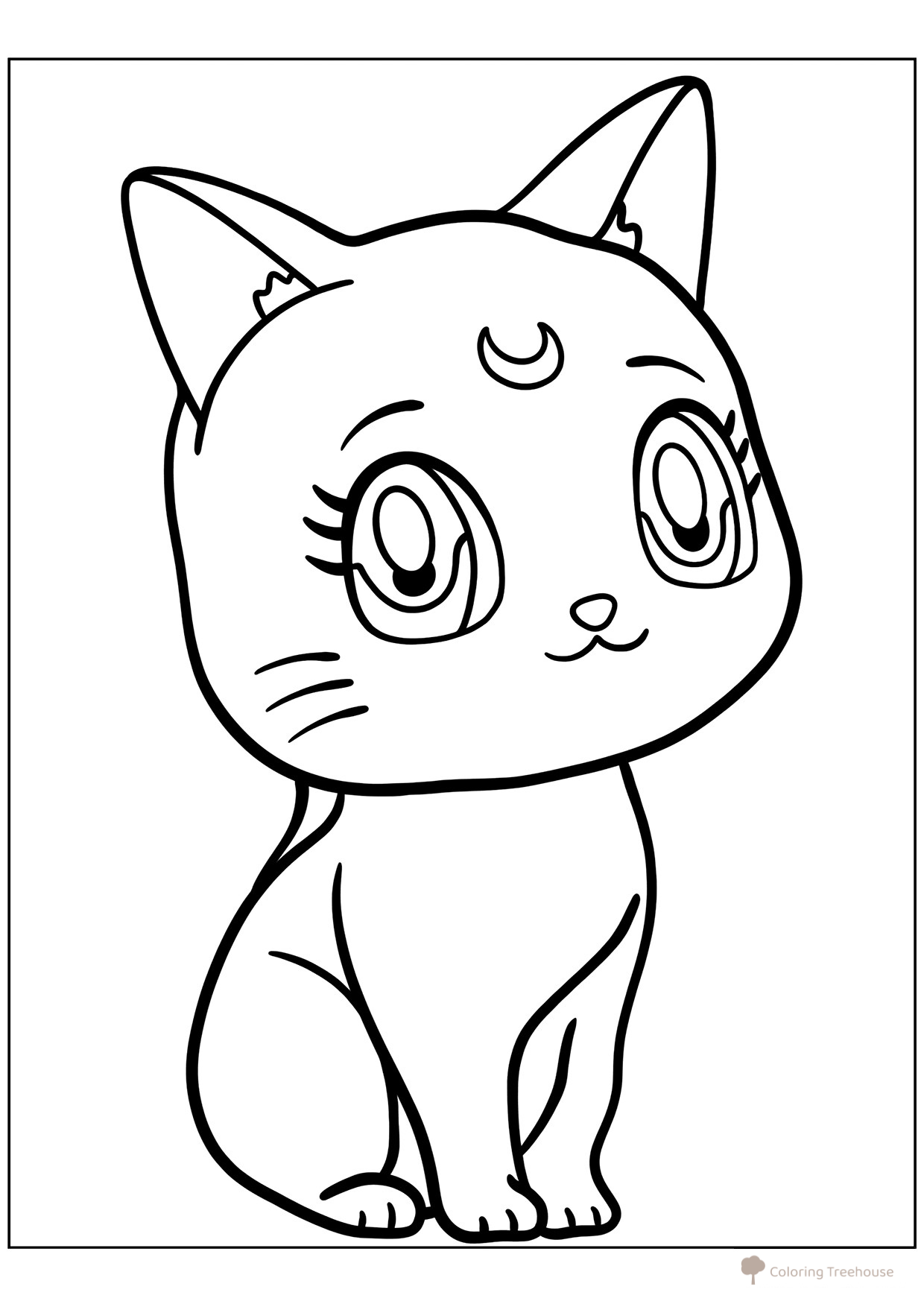 Luna the Cat Coloring Page free printable Sailor Moon Coloring Pages coloring page