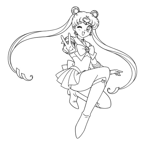 Página para colorear «Hermosa Sailor Moon» dibujo para colorear gratis de Páginas para colorear de Sailor Moon