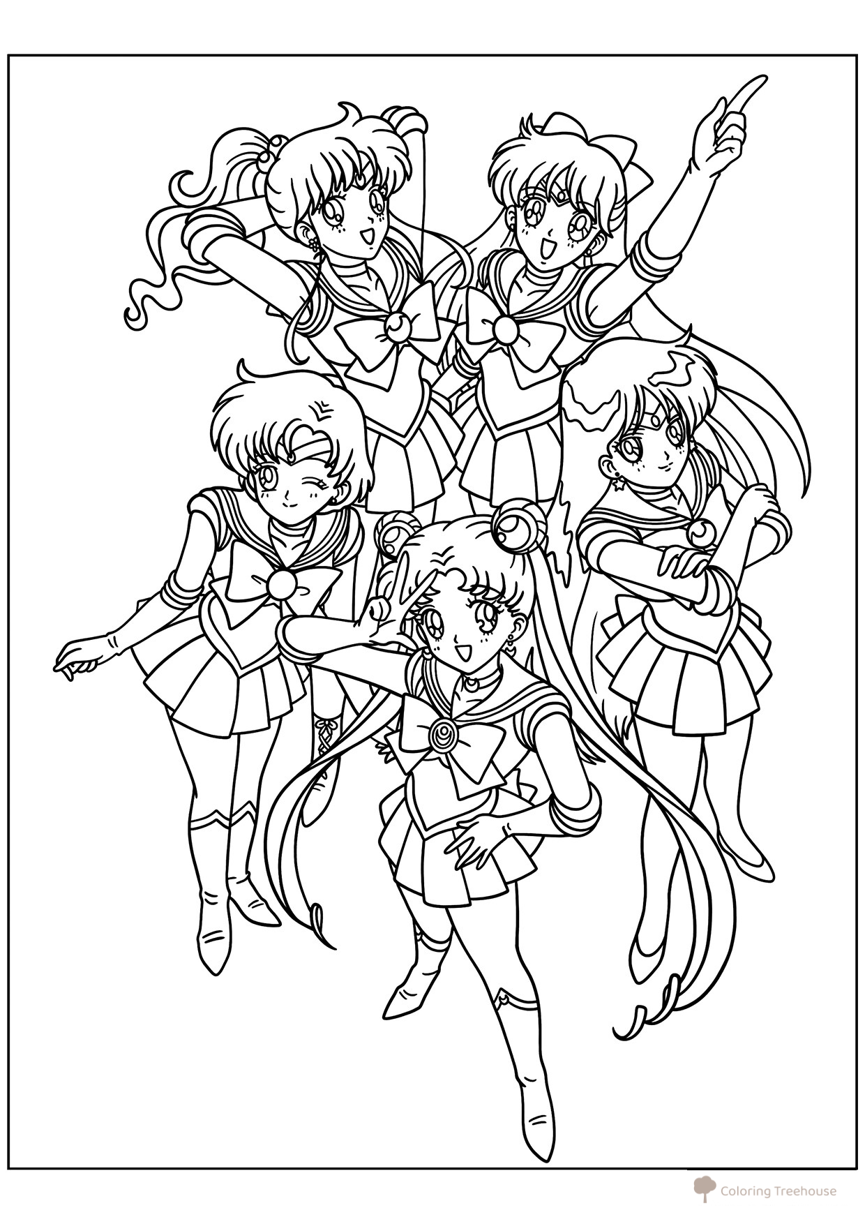 Página para colorear «Sailor Guardian sencillas» dibujo para colorear gratis de Páginas para colorear de Sailor Moon