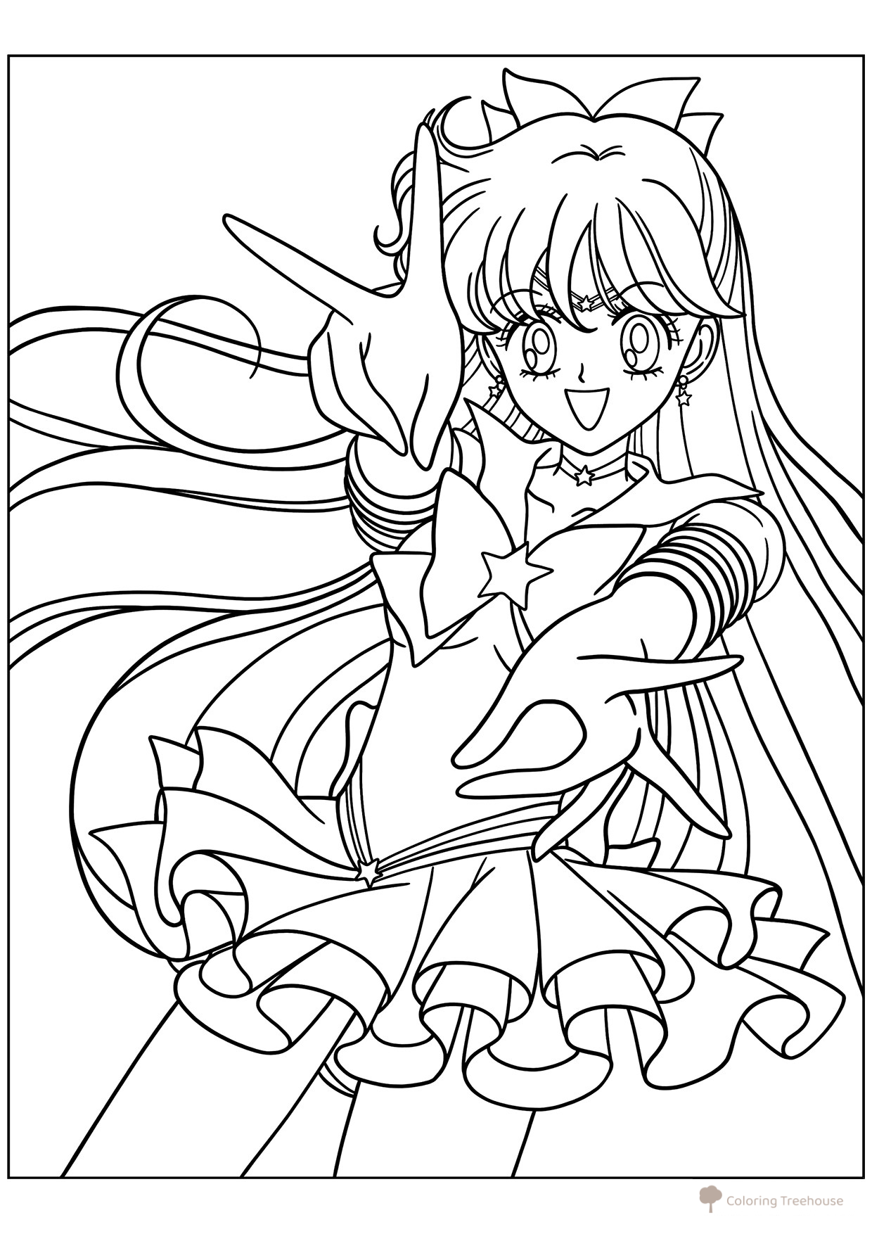 Página para colorear «Sailor Venus» dibujo para colorear gratis de Páginas para colorear de Sailor Moon