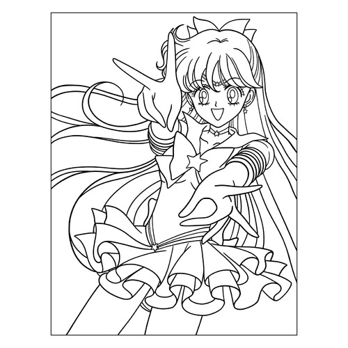 Página para colorear «Sailor Venus» dibujo para colorear gratis de Páginas para colorear de Sailor Moon