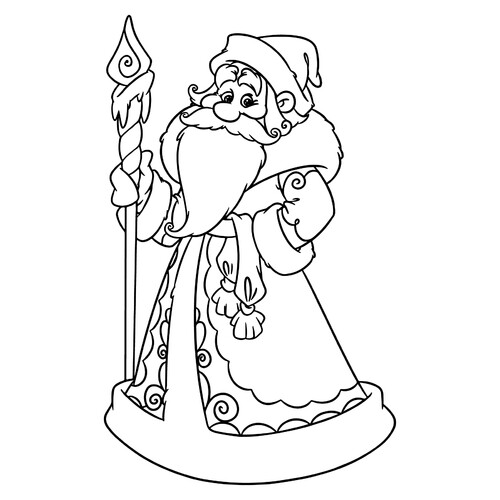 Dibujo para colorear: Ded Moroz (Papá Noel ruso) dibujo para colorear gratis de Páginas para colorear de Ded Moroz (Дед Мороз)